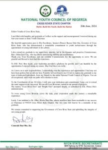 Comr Dan Obo Jr, appreciation letter. 